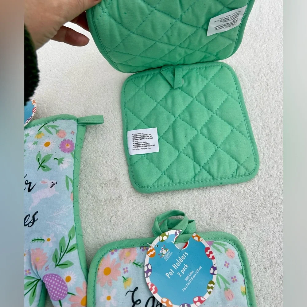 New Easter Egg Kitchen Oven Mitts Pot Holders-6 Spring